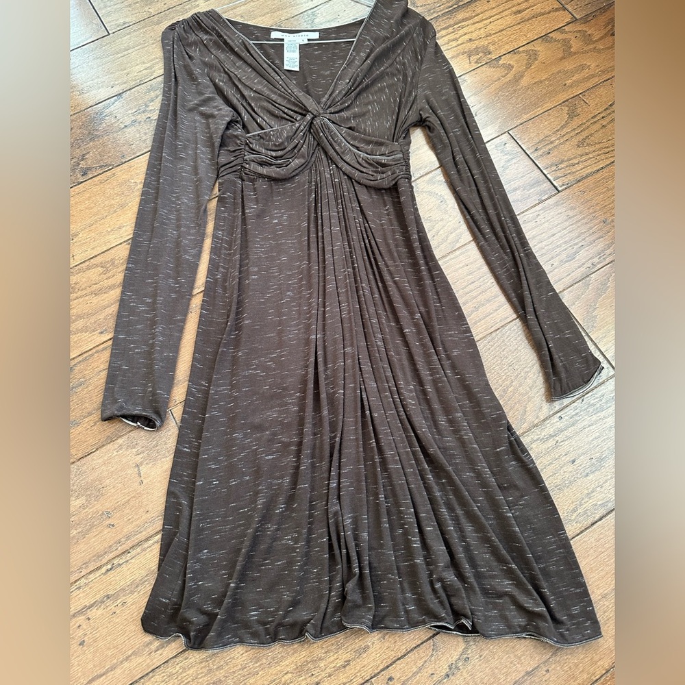 EBUC LADIES MAX STUDIO SIZE S LONG SLEEVE BROWN DRESS